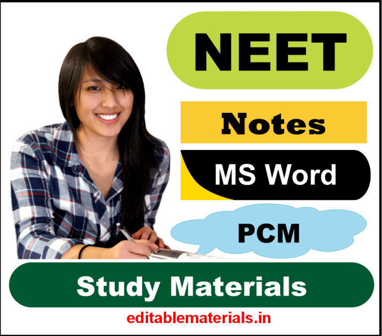 Study Materials for NEET - Editable Materials