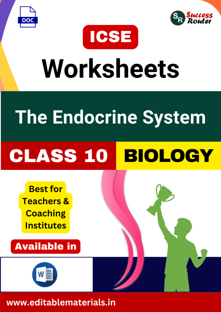ICSE Class 10 Biology Chapter 11 The Endocrine System Worksheets ...