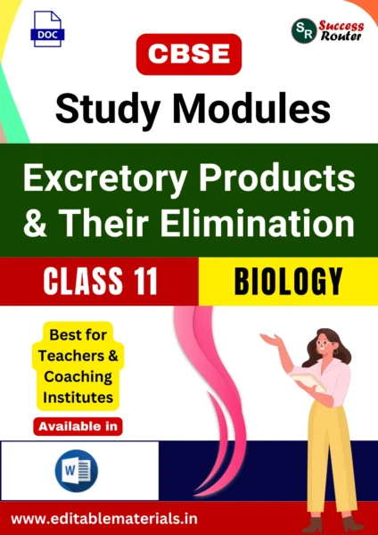 CBSE Class 11 Biology Chapter 16 Excretory Products and Their Elimination Study Modules (Editable Word Format)