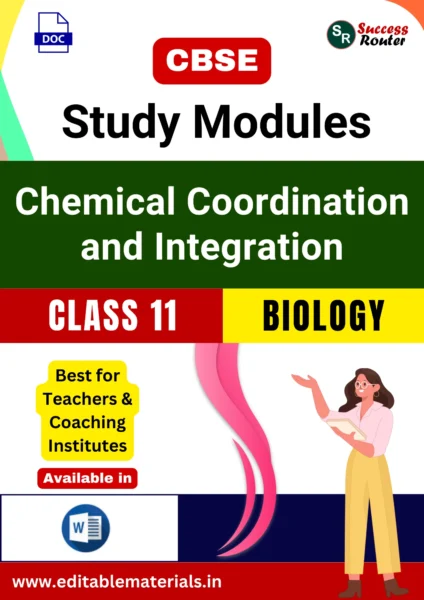 CBSE Class 11 Biology Chapter 19 Chemical Coordination and Integration Study Modules (Editable Word Format)