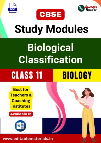 CBSE Class 11 Biology Chapter 2 Biological Classification Study Modules (Editable Word Format)