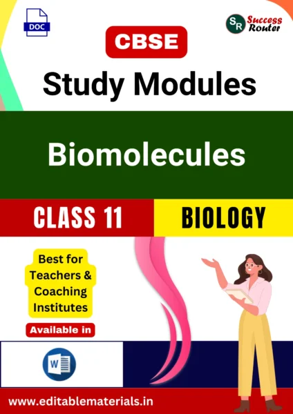 CBSE Class 11 Biology Chapter 9 Biomolecules Study Modules (Editable Word Format)
